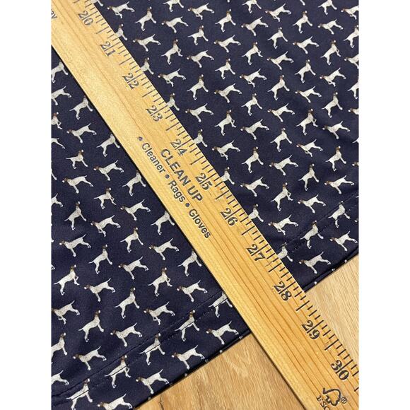 Rhoback Mens Performance Golf Polo Size M “The GSP” Short Sleeve Dog Print Navy - Picture 6 of 9